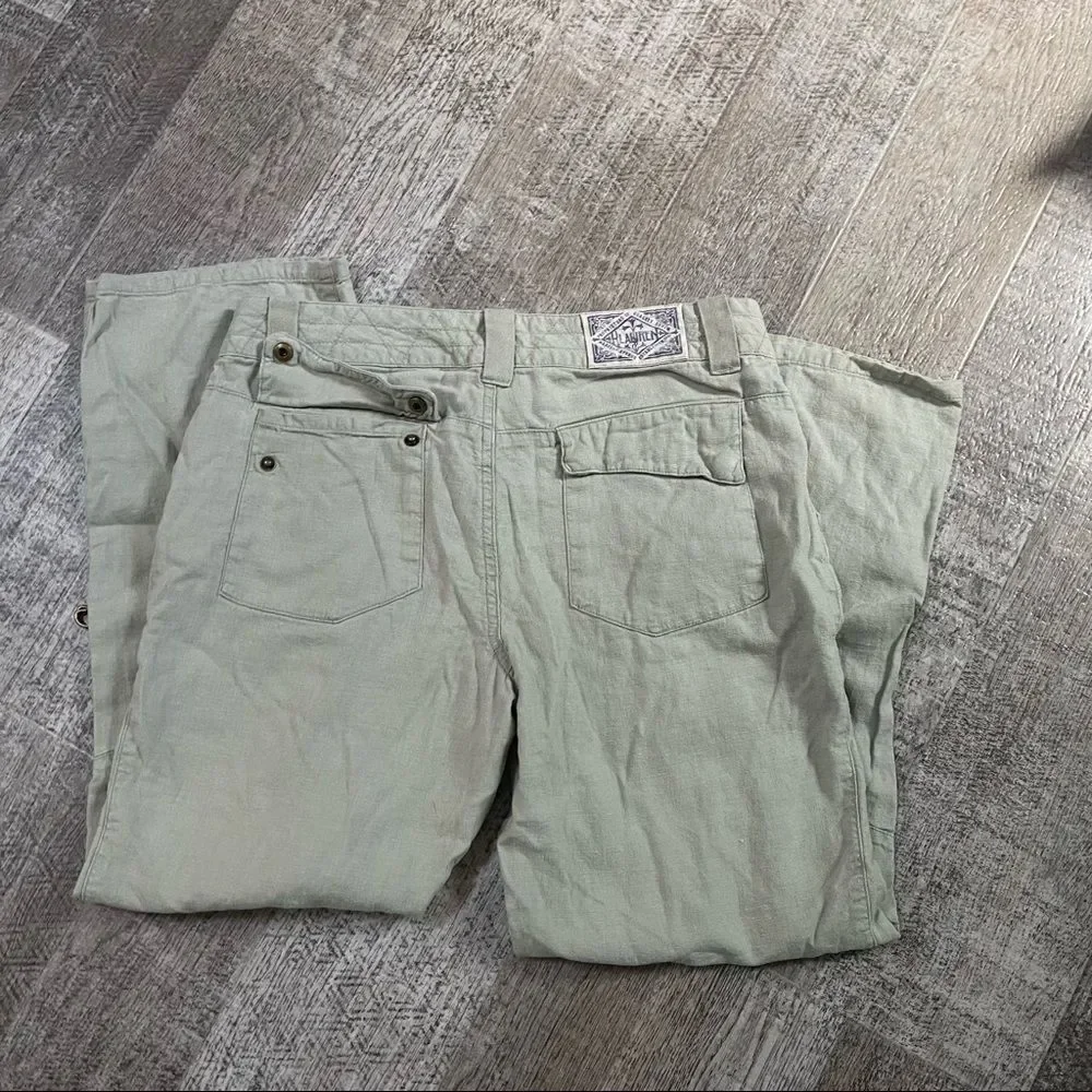 EUC Big Girls size 16 Ralph Lauren Linen Pants Light khaki green